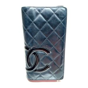 SOLD Chanel Cambon wallet quilted lamb skin black leather